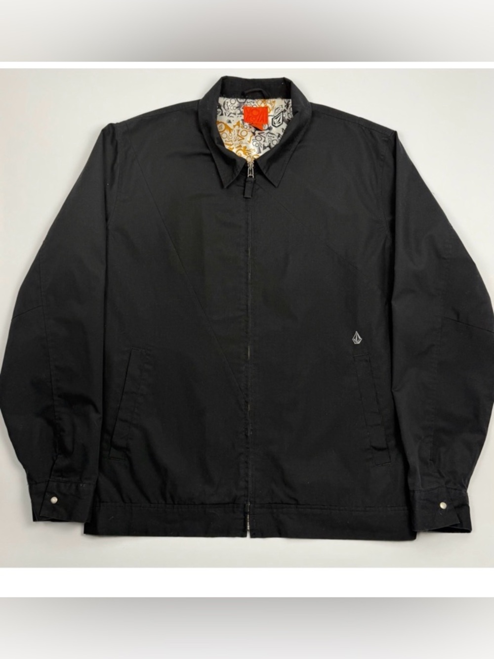 Volcom Black Lightweight Zip-Front Coach‎ Jacket